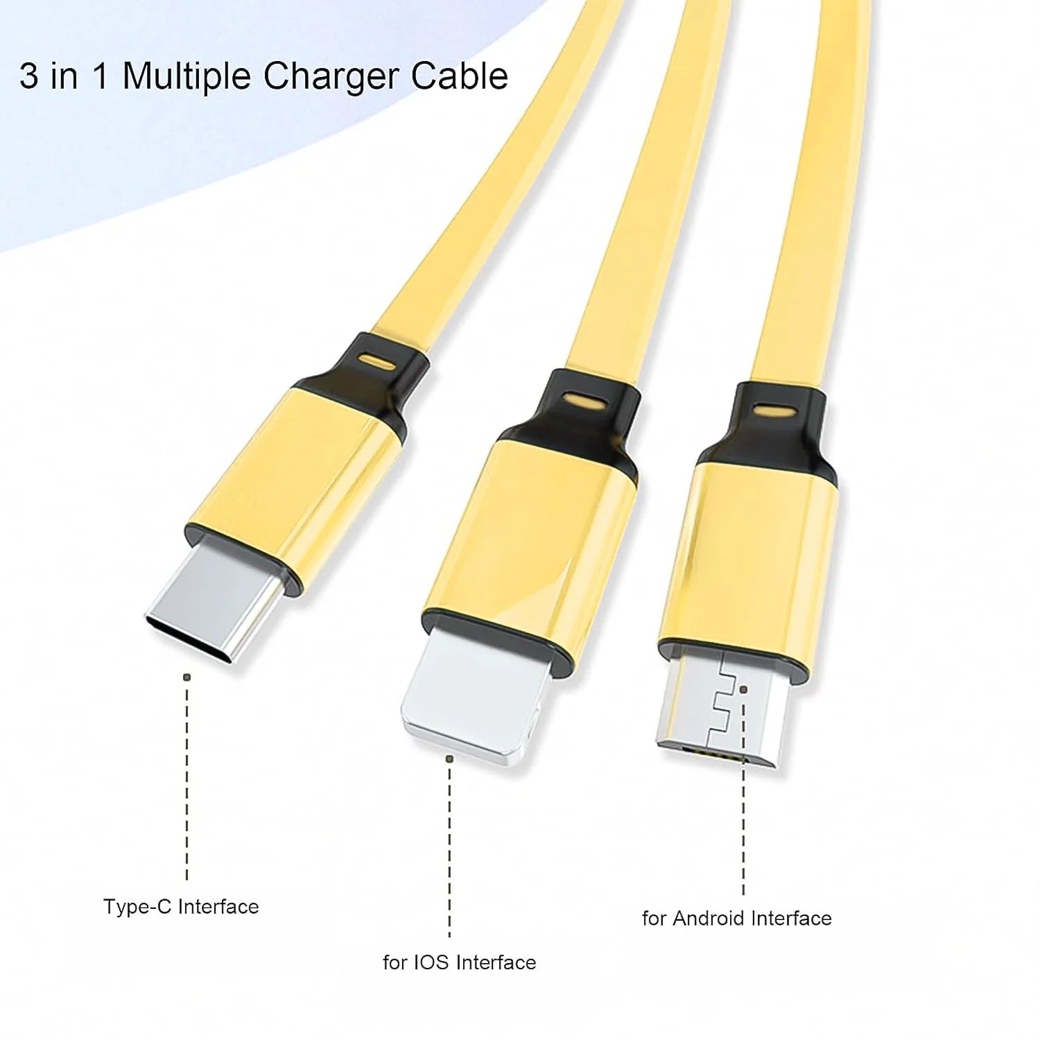3-in-1 Retractable Multi Charging Cable – Lightning, Type-C & Micro USB Fast Charger