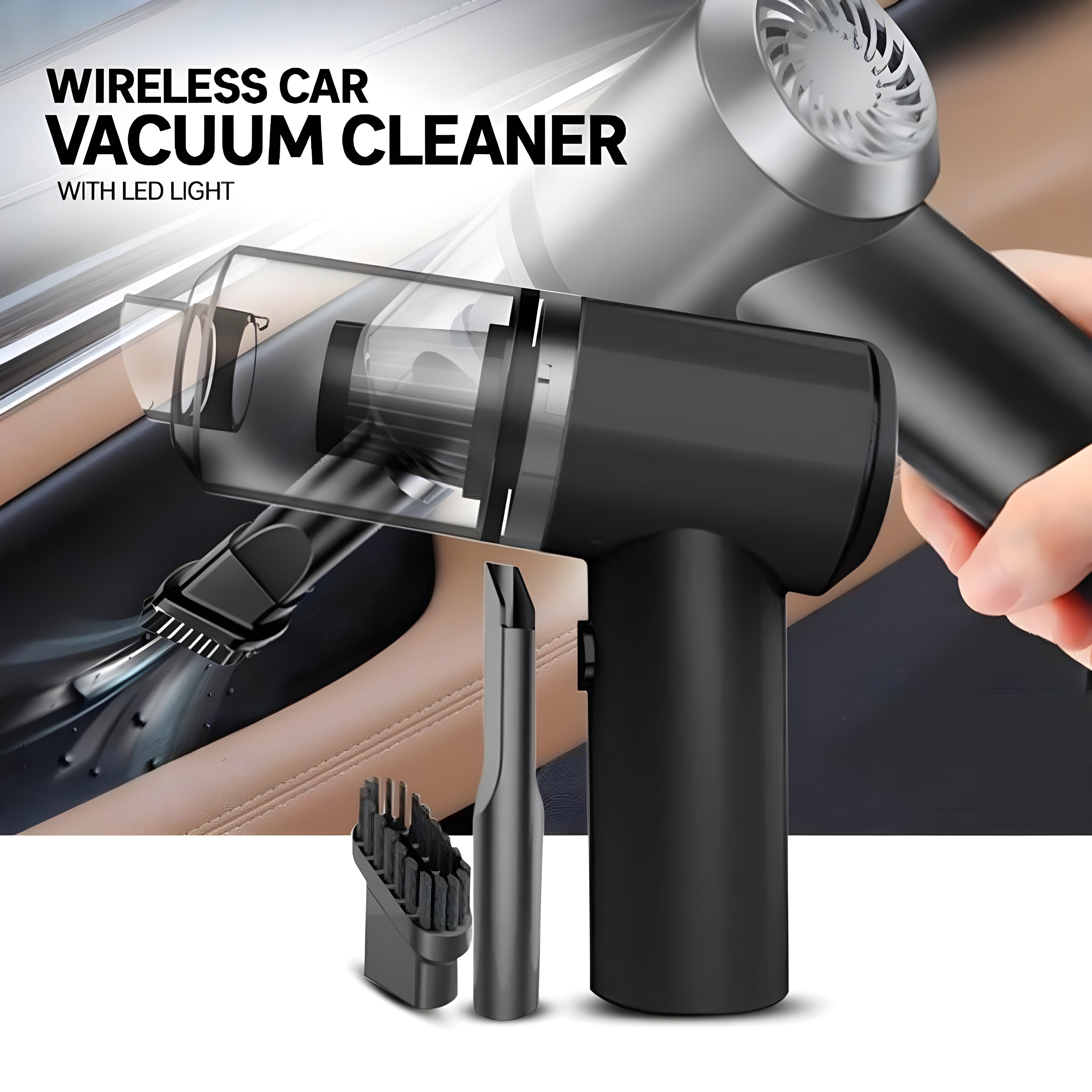 2 in 1 Vacuum Cleaner-Handheld Vacuum Car Cleaner (Rechargeable)